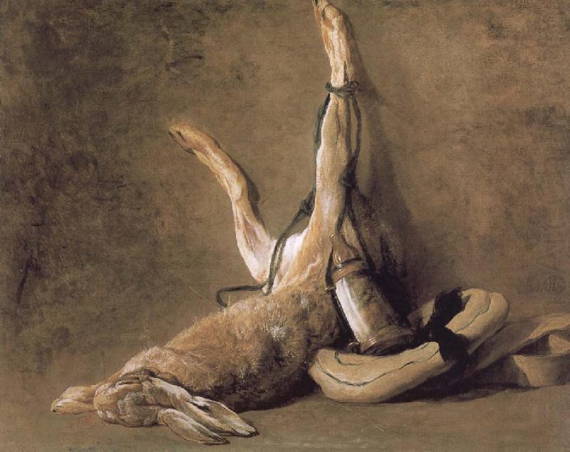 Hare and hunting with tinderbox, Jean Baptiste Simeon Chardin